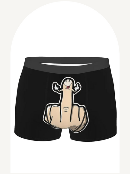 Funny middle finger boxer briefs