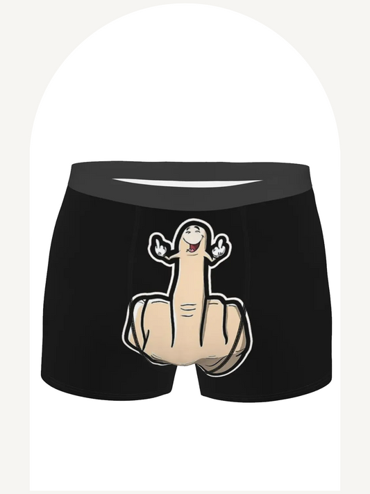 Funny middle finger boxer briefs