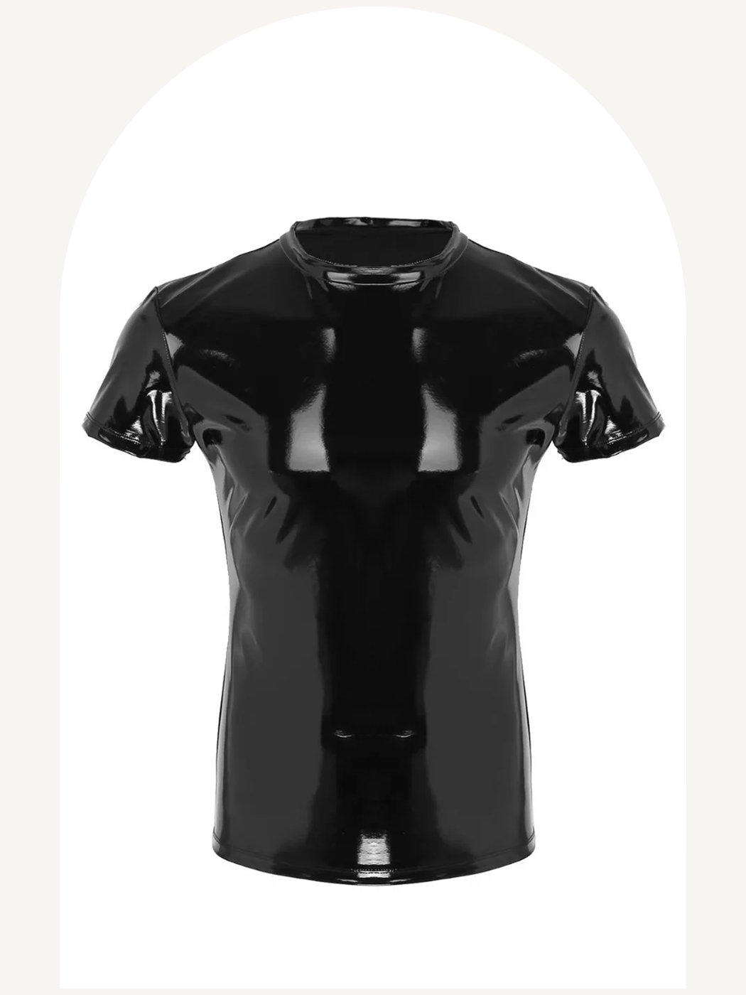 Patent leather clubwear t-shirt