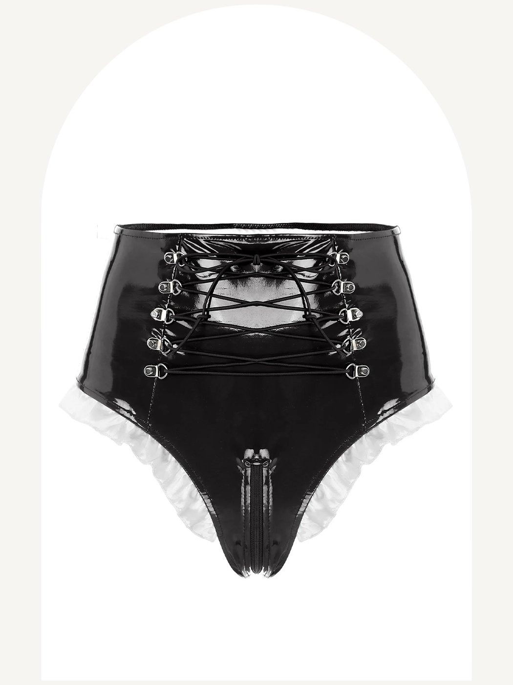 Patent leather maid panties