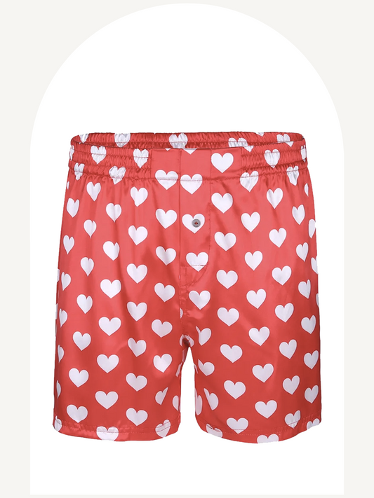 Heart printed classic boxer shorts