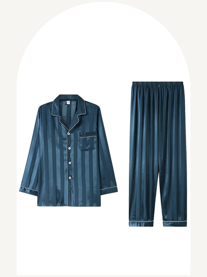 Men's satin shirt and pants pajamas set