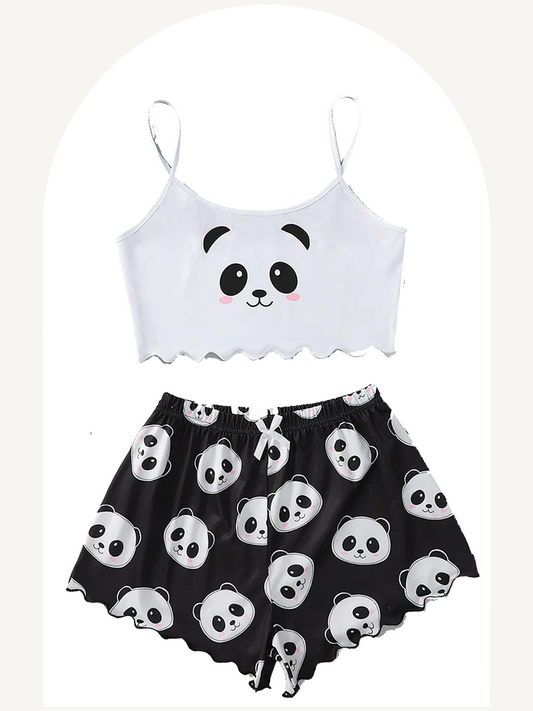 Panda printed summer pajamas