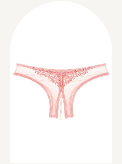 Mesh crotchless thing with pearl