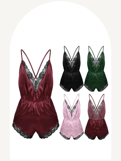 Satin romper babydoll