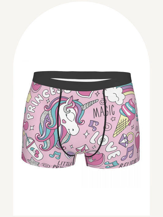 Pink unicorn boxer briefs