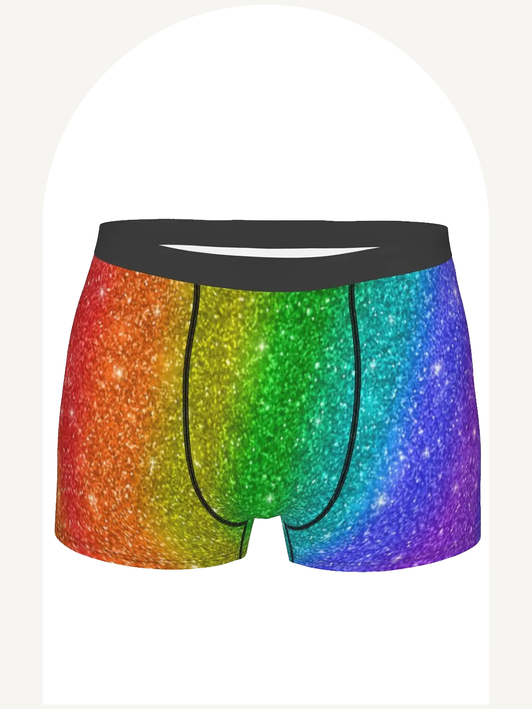 Glitter print LGBT rainbow boxer briefs