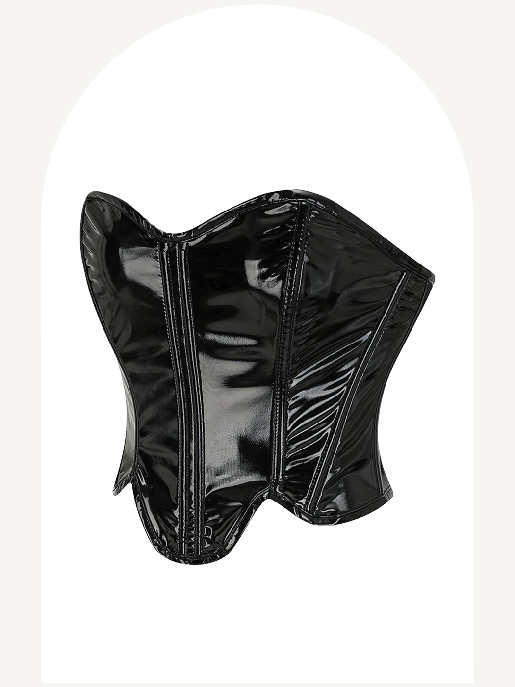 Black patent leather corset